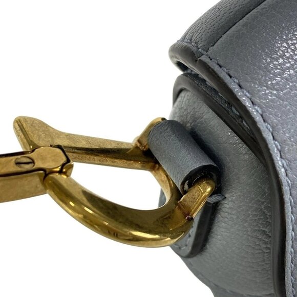 Auth DIOR/ChristianDior Saddle Microbag - Cloud Blue Leather Handbag - Picture 8 of 16